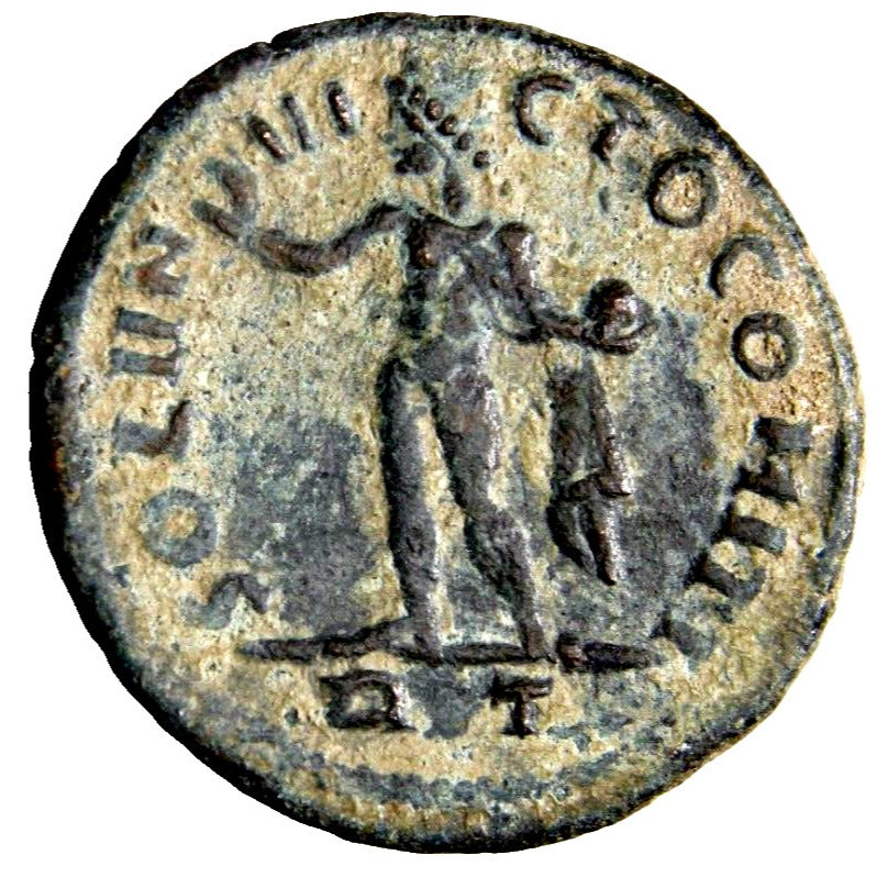 NEAR MS Constantine I (307/310-337). ’ Follis Sol Rome Ancient Roman Coin w/COA